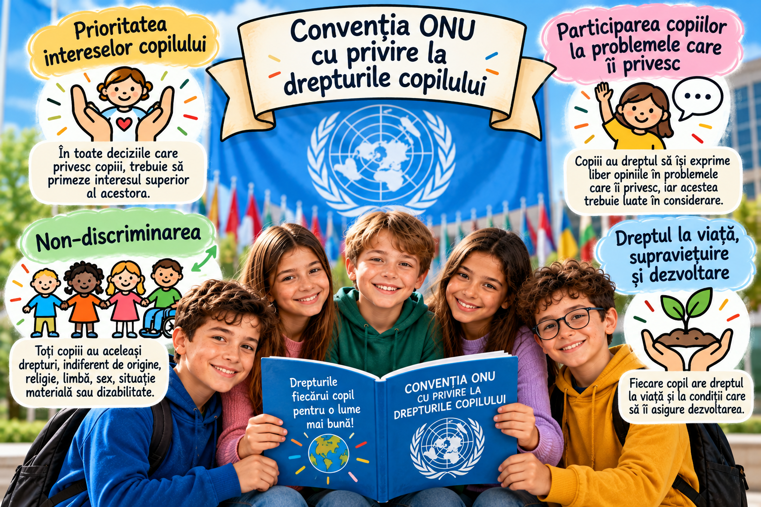Convenția ONU cu privire la drepturile copilului. Principiile generale ale convenției: prioritatea intereselor copilului, non-discriminarea, participarea copiilor la problemele care îi privesc