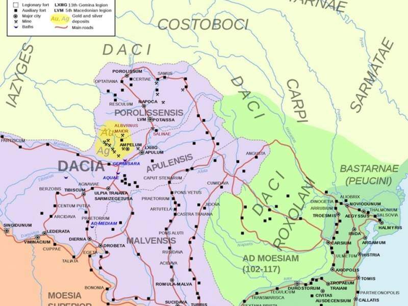 Dacia în timpul împăratului Marcus Aurelius | sursa: Andrei Nacu - worldhistory.org
