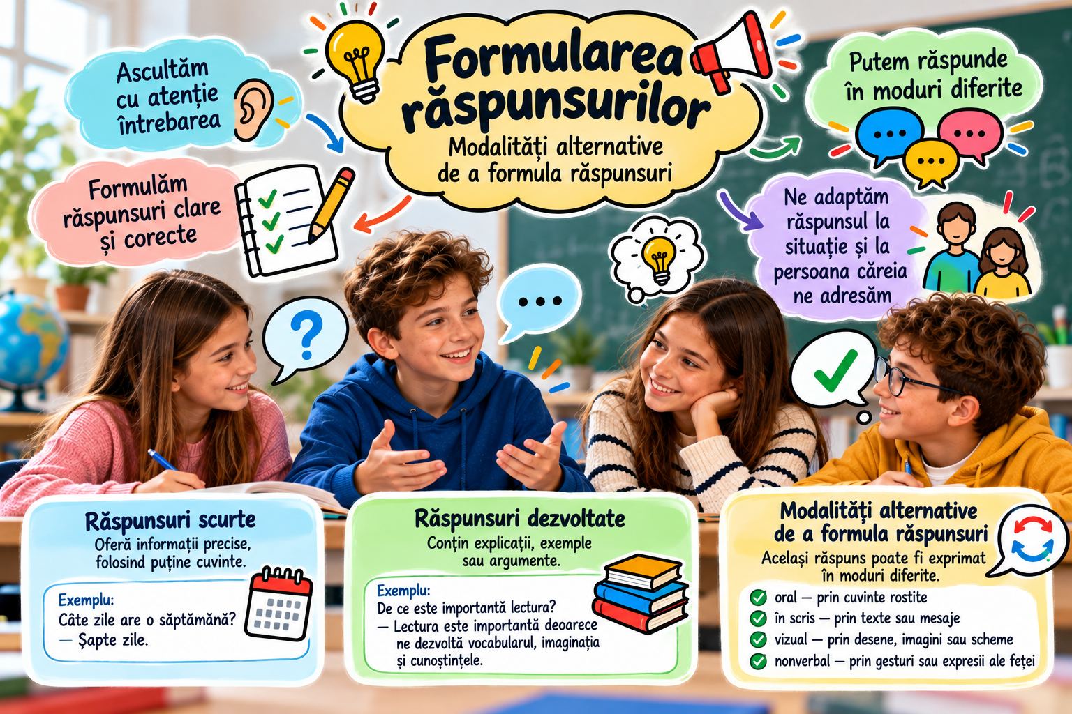Formularea răspunsurilor; modalități alternative de a formula răspunsuri