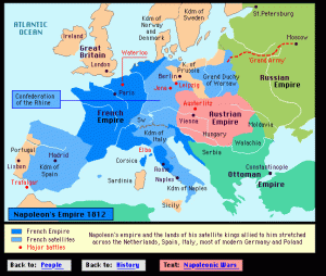 Imperiul Francez (1812) | sursa: hyperhistory.com