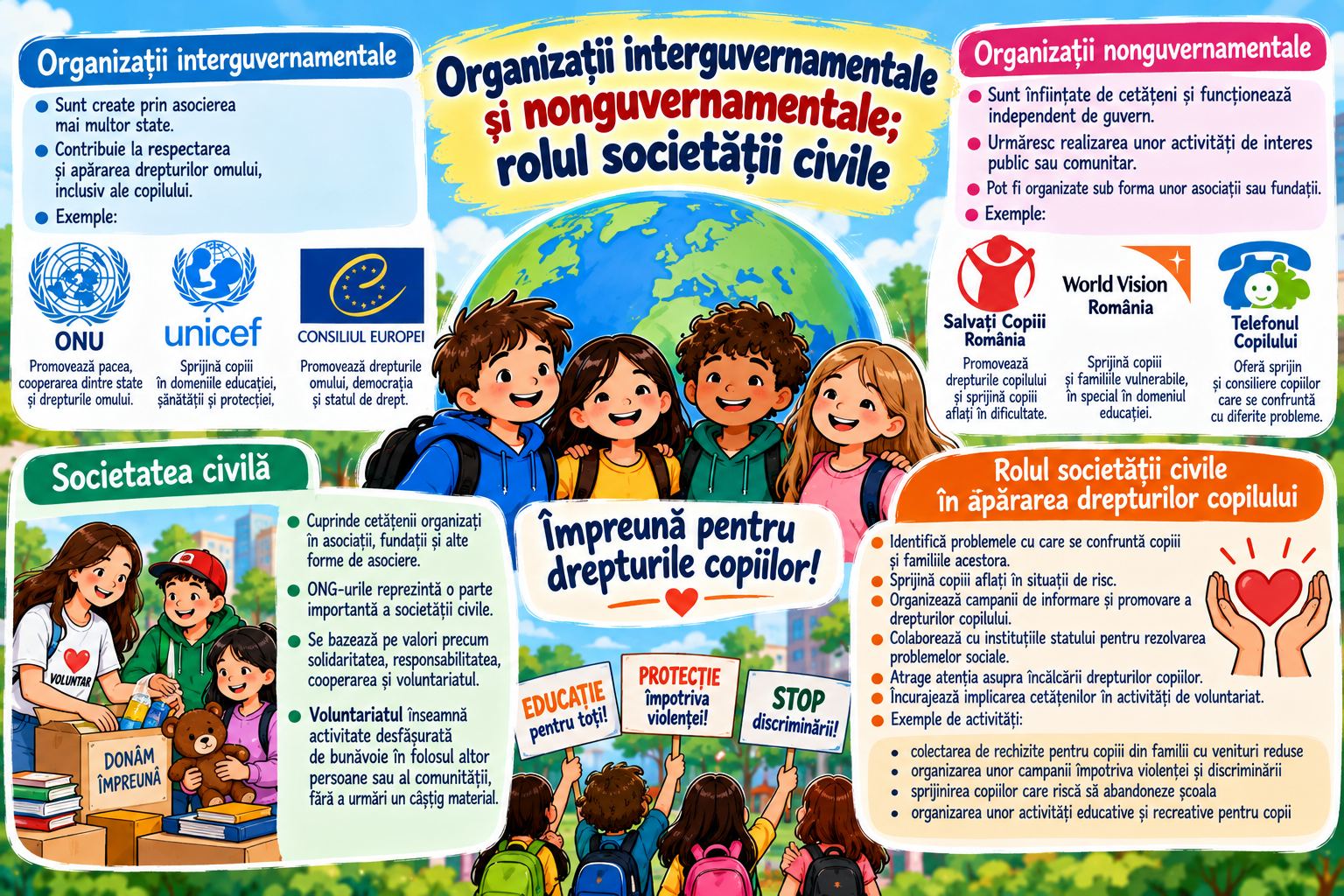 Organizații interguvernamentale și nonguvernamentale; rolul societății civile