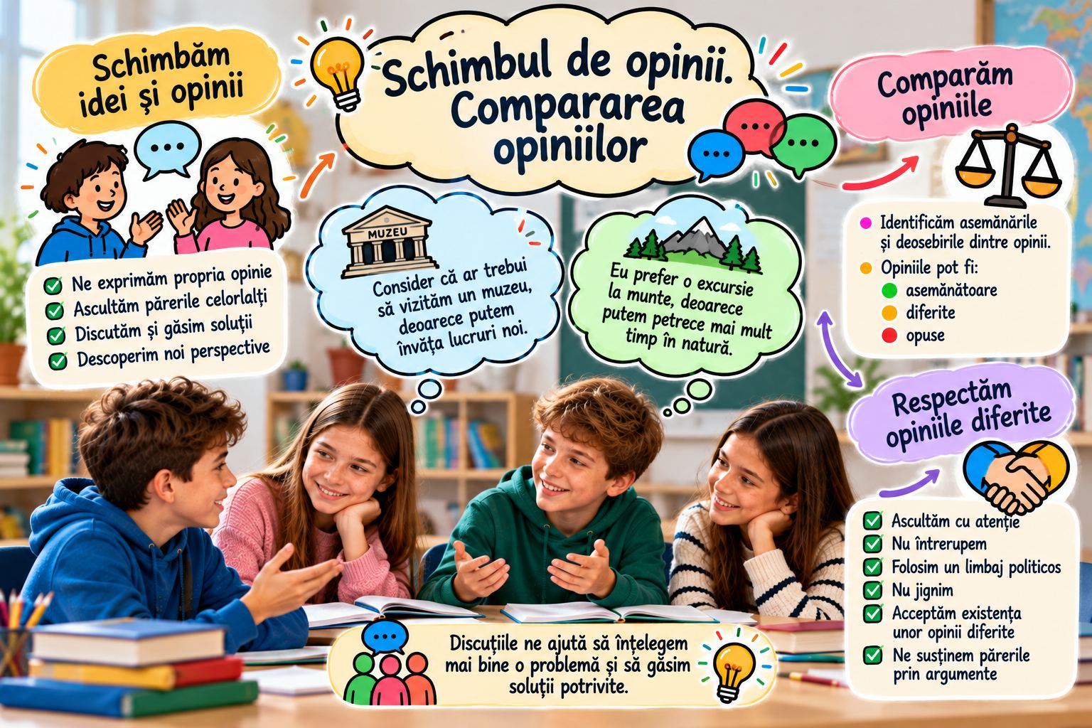 Schimbul de opinii. Compararea opiniilor