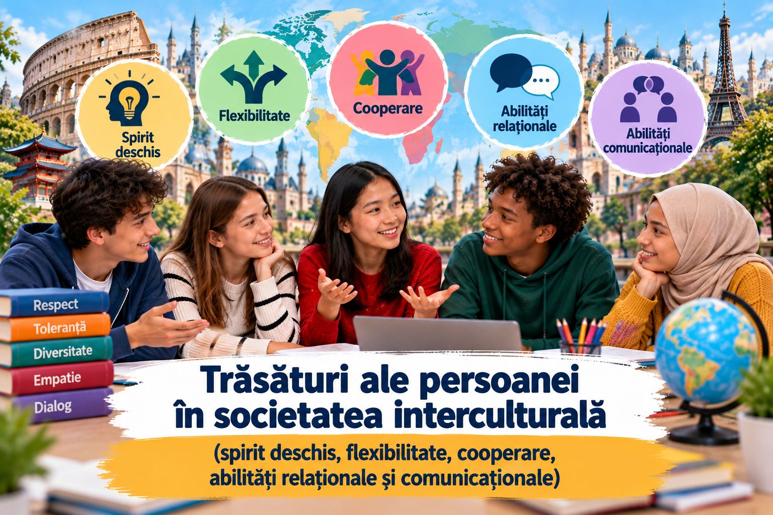 Trăsături ale persoanei în societatea interculturală (spirit deschis, flexibilitate, cooperare, abilități relaționale și comunicaționale)