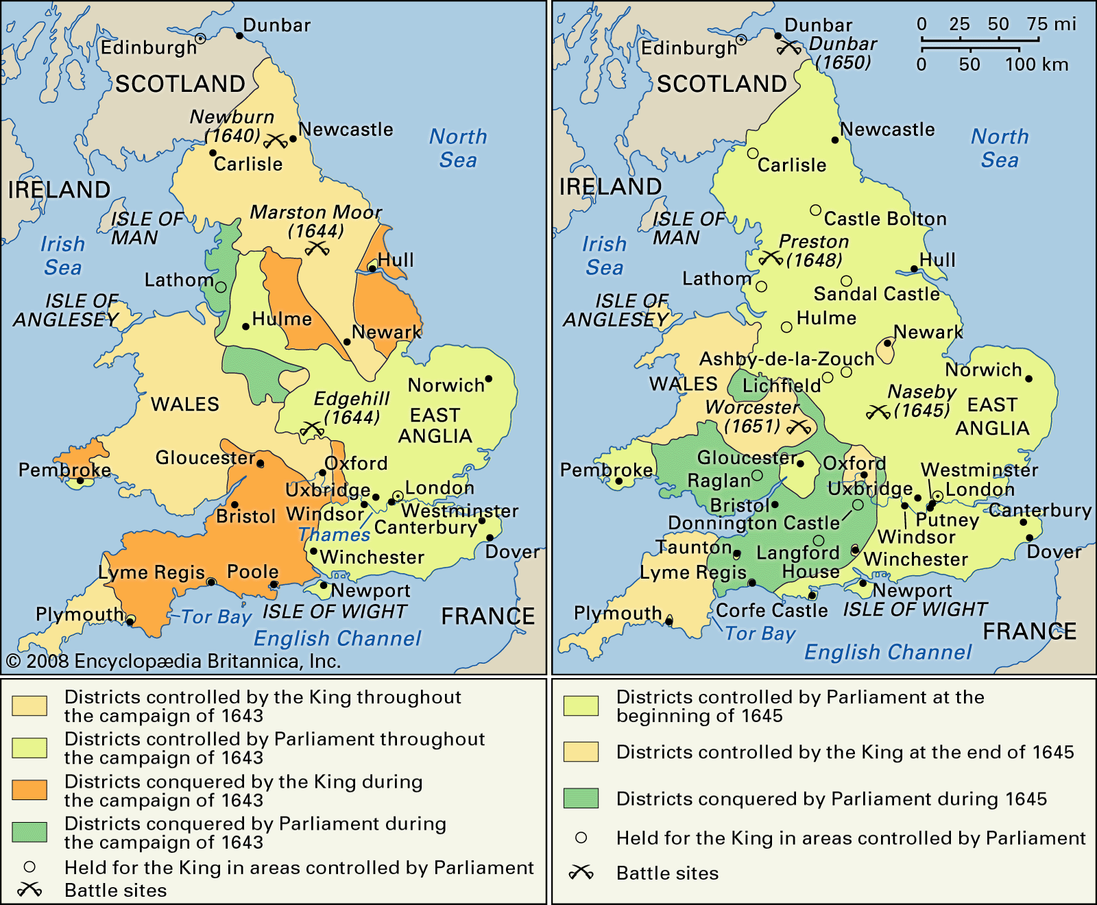 Războiul civil din Anglia (1642-1649) | sursa: britannica.com