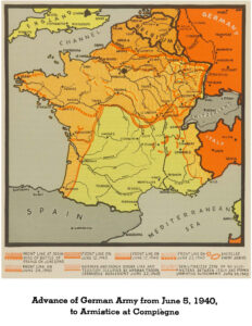 Ocuparea Franței de către Germania (5-22 iunie 1940) | sursa: maps.lib.utexas.edu
