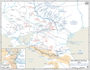 Bătălia de la Stalingrad (august 1942 - februarie 1943) - Avansul trupelor Axei | sursa: wikipedia.org