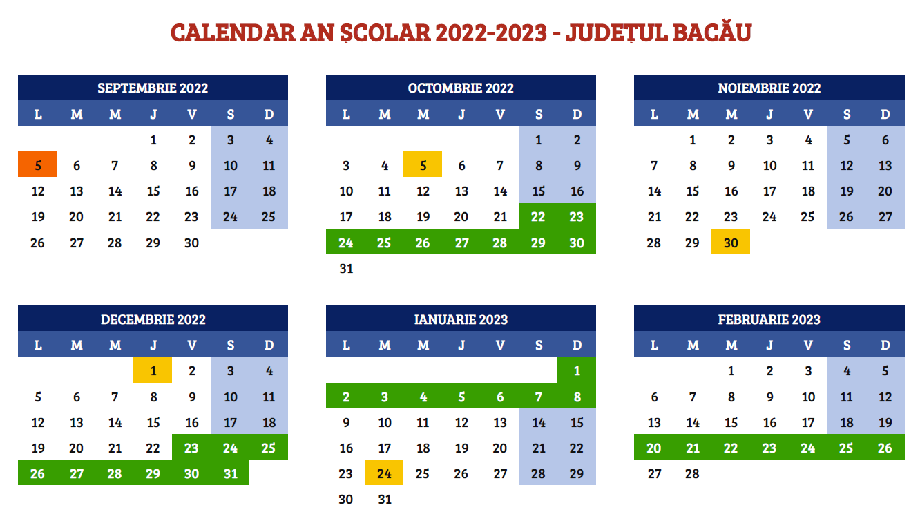 calendar an școlar 2022-2023