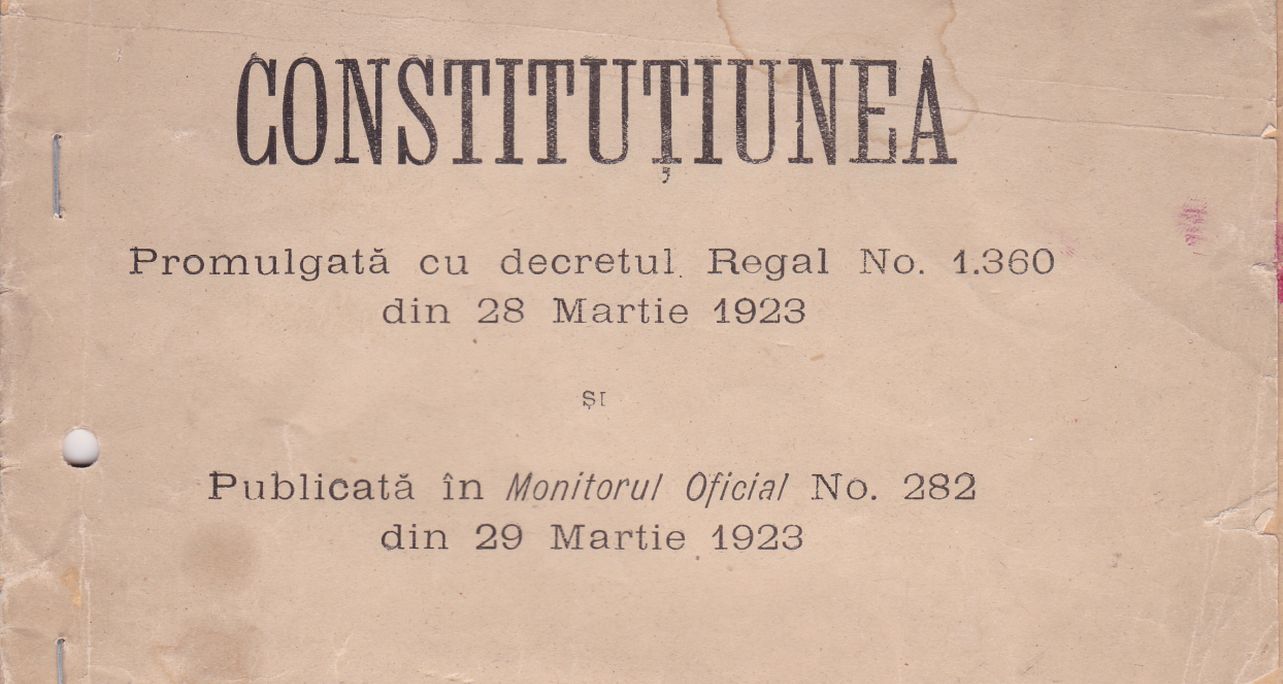Constituția din 1923 | sursa: descopera.ro