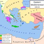 Partea de răsărit a Mării Mediterane la jumătatea veacului al XV-lea