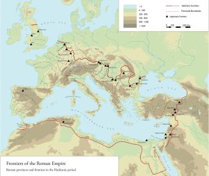 Frontierele Imperiului Roman în timpul împăratului Hadrian | sursa: FRE Project - worldhistory.org