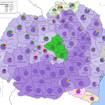 Harta etnică a României la nivel de județe (1930) | sursa: wikimedia.org
