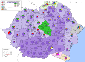 Harta etnică a României la nivel de județe (1930) | sursa: wikimedia.org