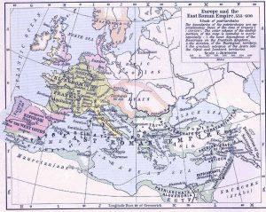 Imperiul Bizantin în secolul VI | sursa: William R. Shepherd - worldhistory.org