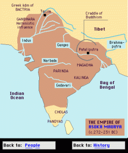 Imperiul Mauryan (272-231 î.Hr.) | sursa: hyperhistory.com