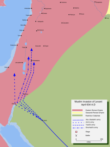 Invazia mulsumană în Levant | sursa: Mohammad adil - worldhistory.org