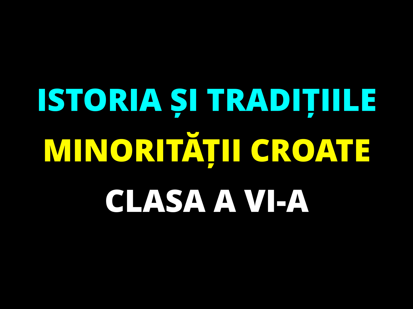 Istoria și tradițiile minorității croate – clasa a VI-a