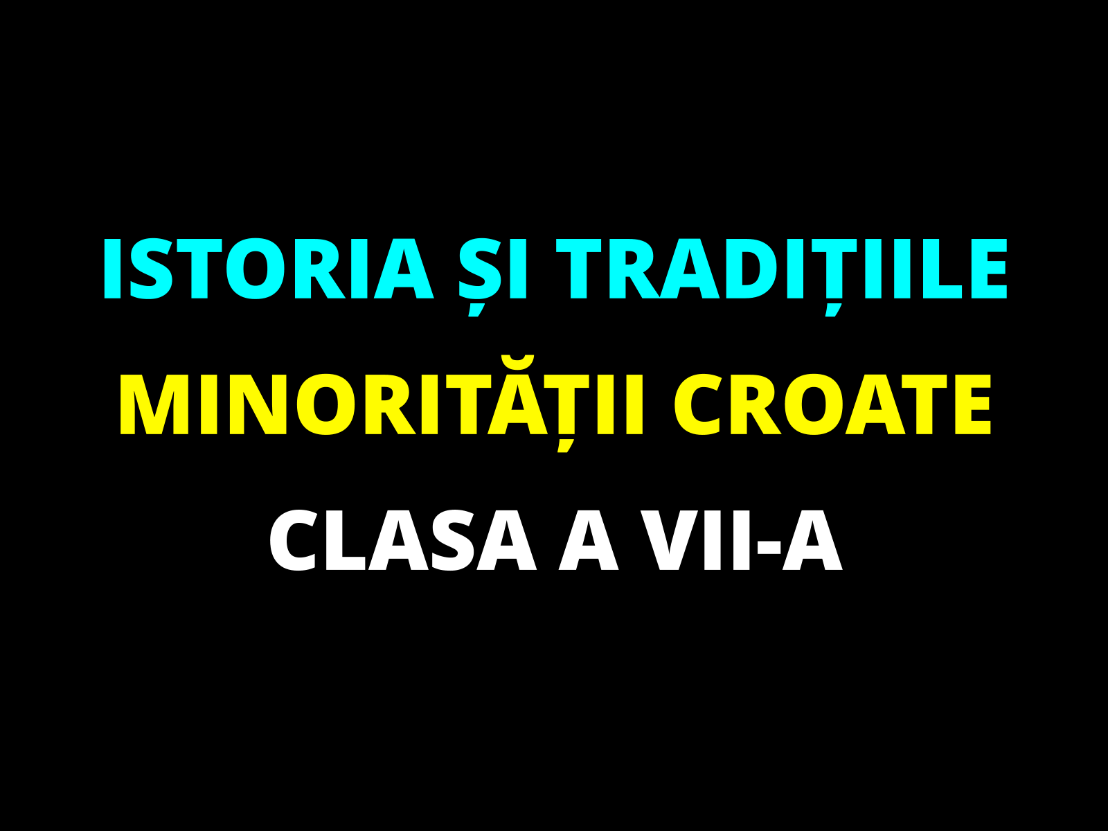 Istoria și tradițiile minorității croate – clasa a VII-a