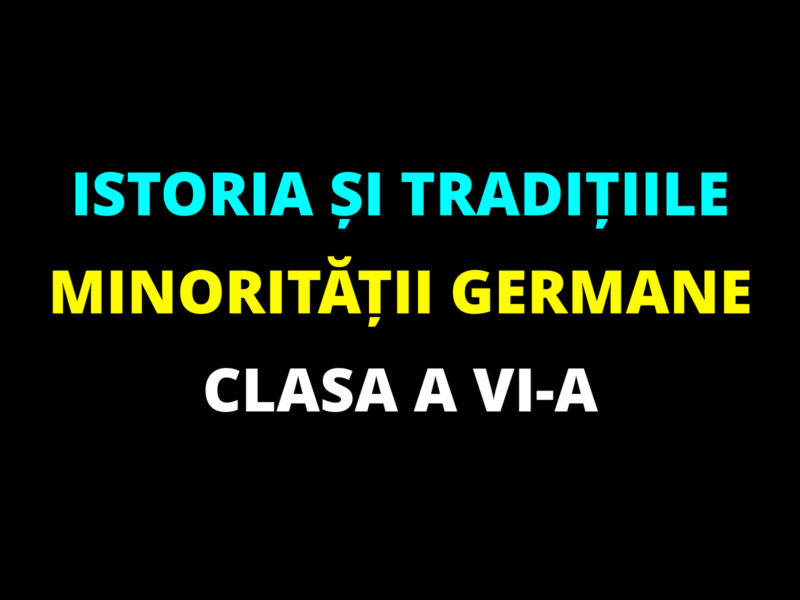 Istoria și tradițiile minorității germane – clasa a VI-a