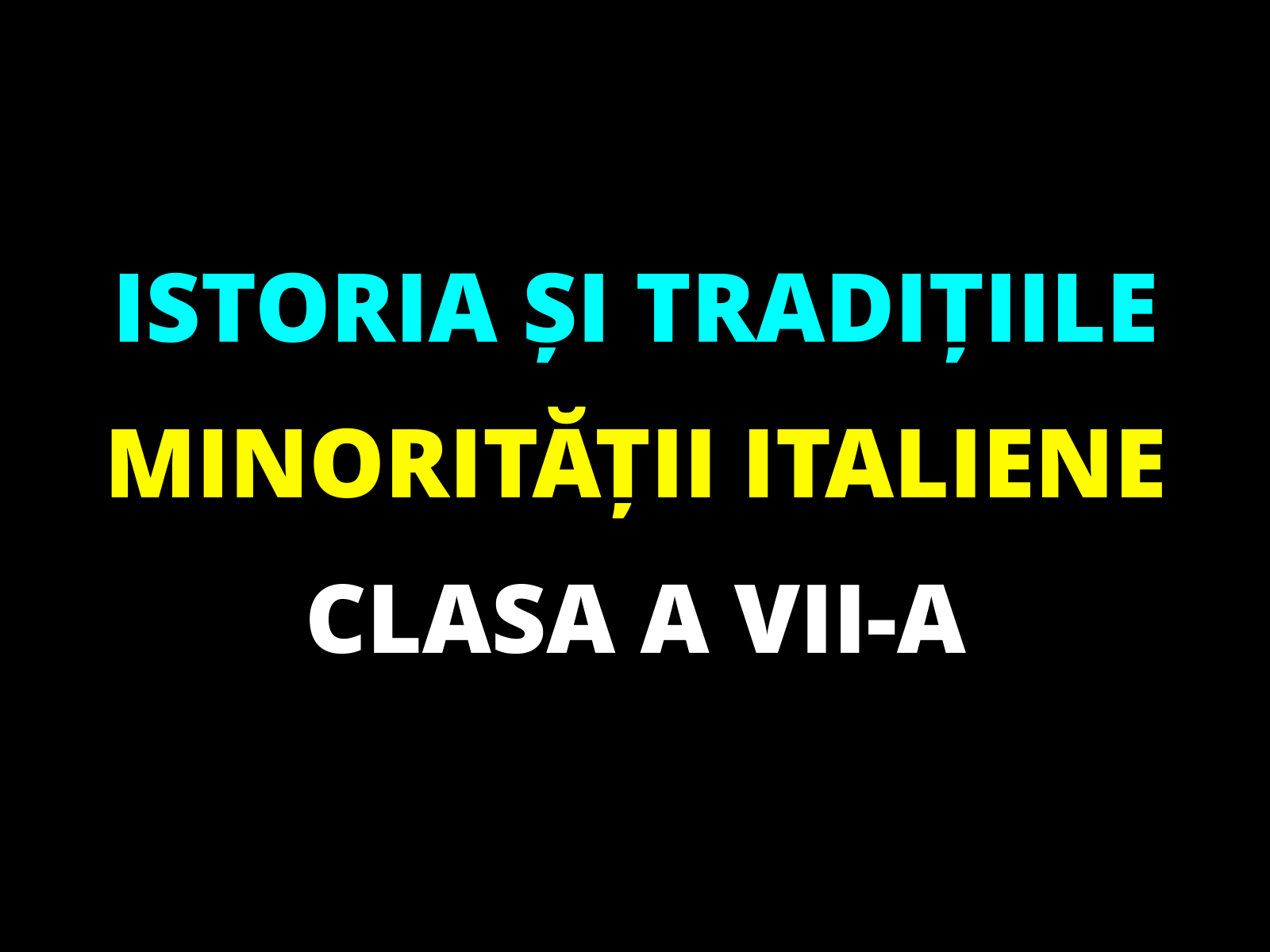 Istoria și tradițiile minorității italiene – clasa a VII-a