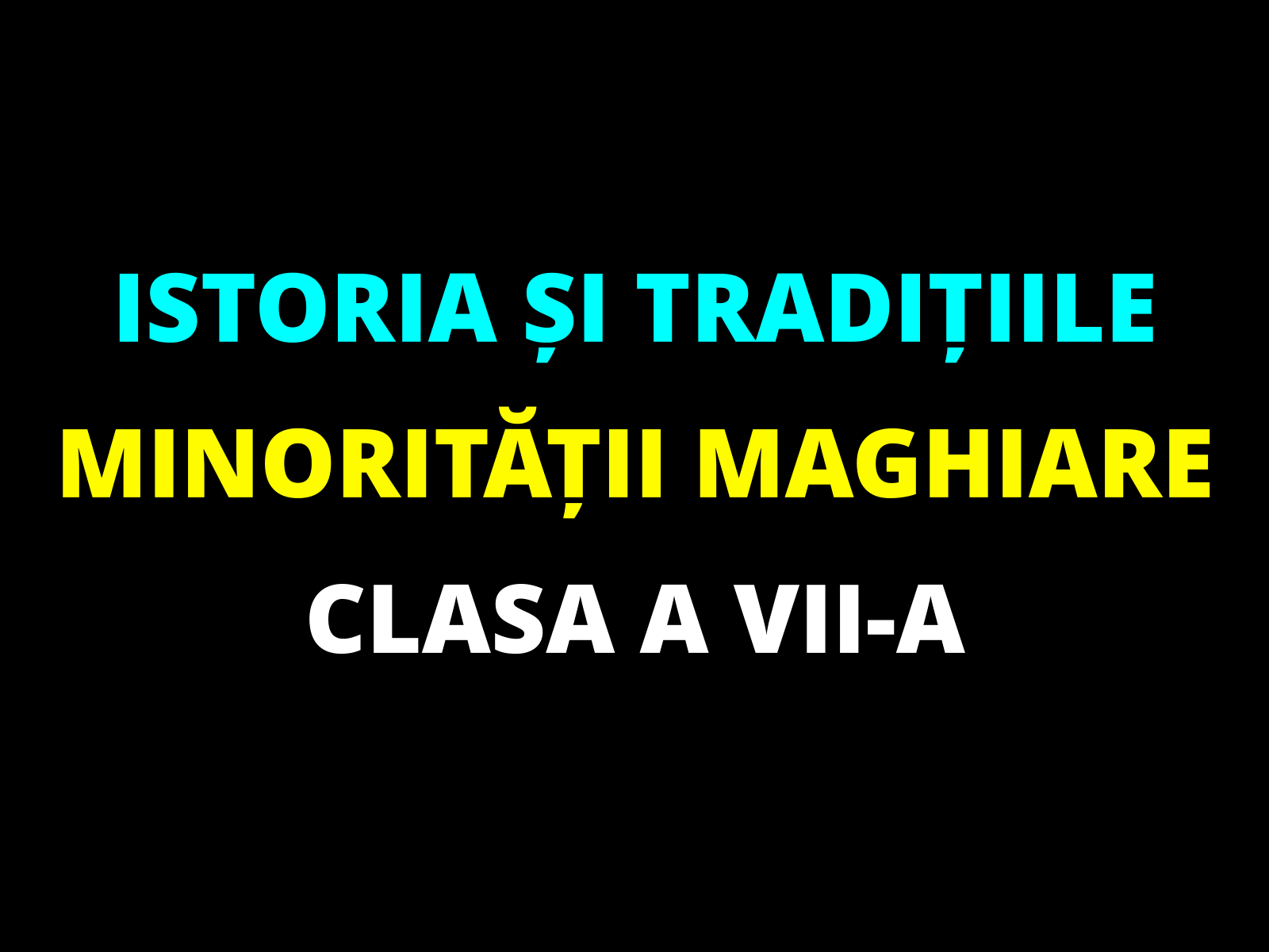 Istoria și tradițiile minorității maghiare – clasa a VII-a
