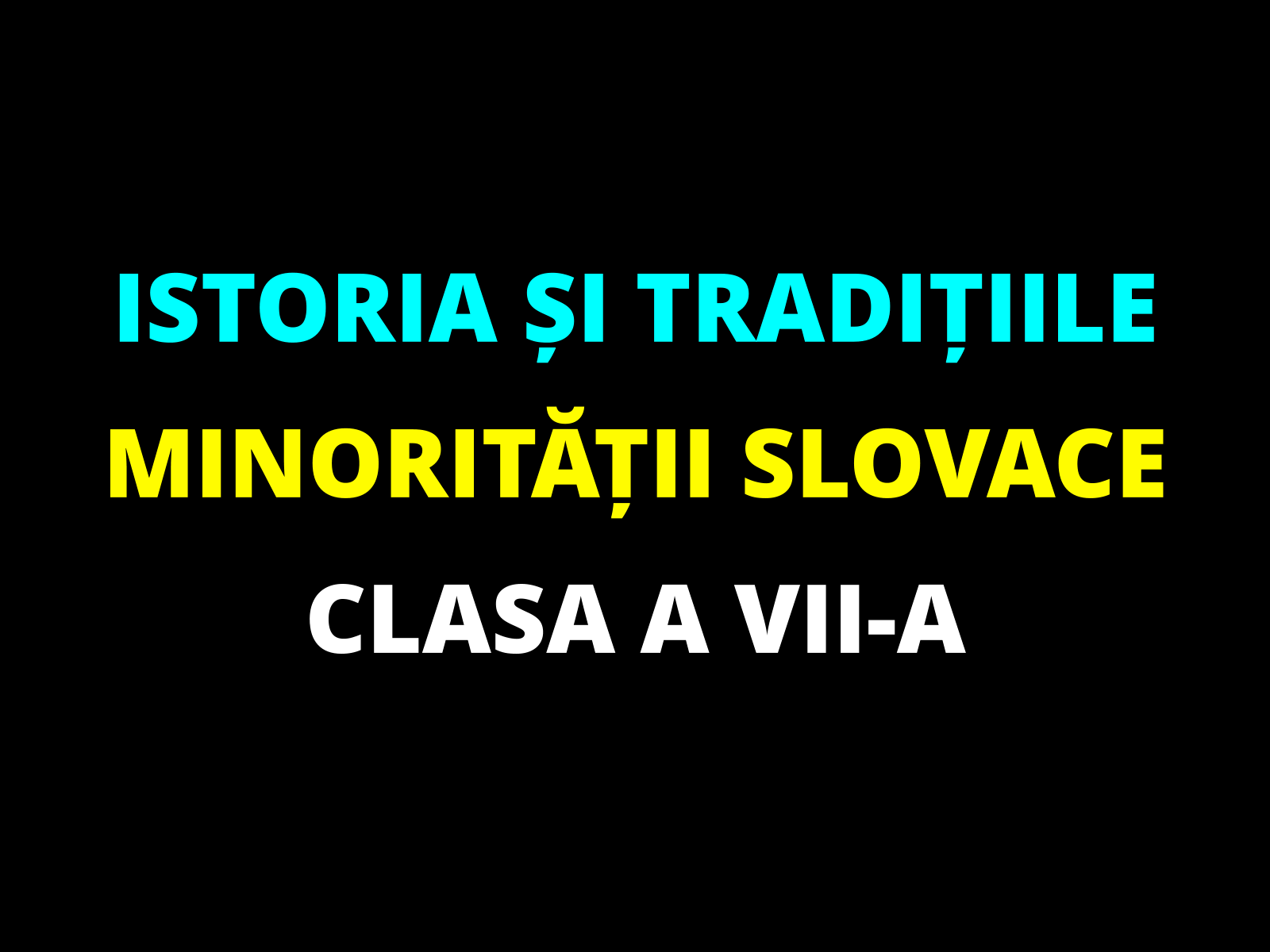 Istoria și tradițiile minorității slovace – clasa a VII-a