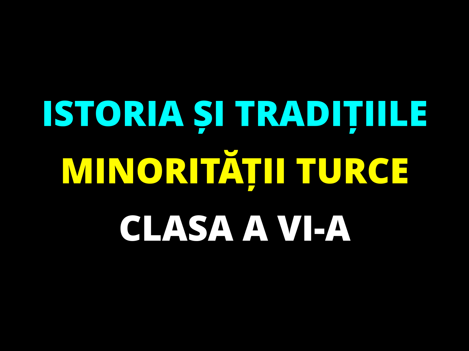 Istoria și tradițiile minorității turce – clasa a VI-a