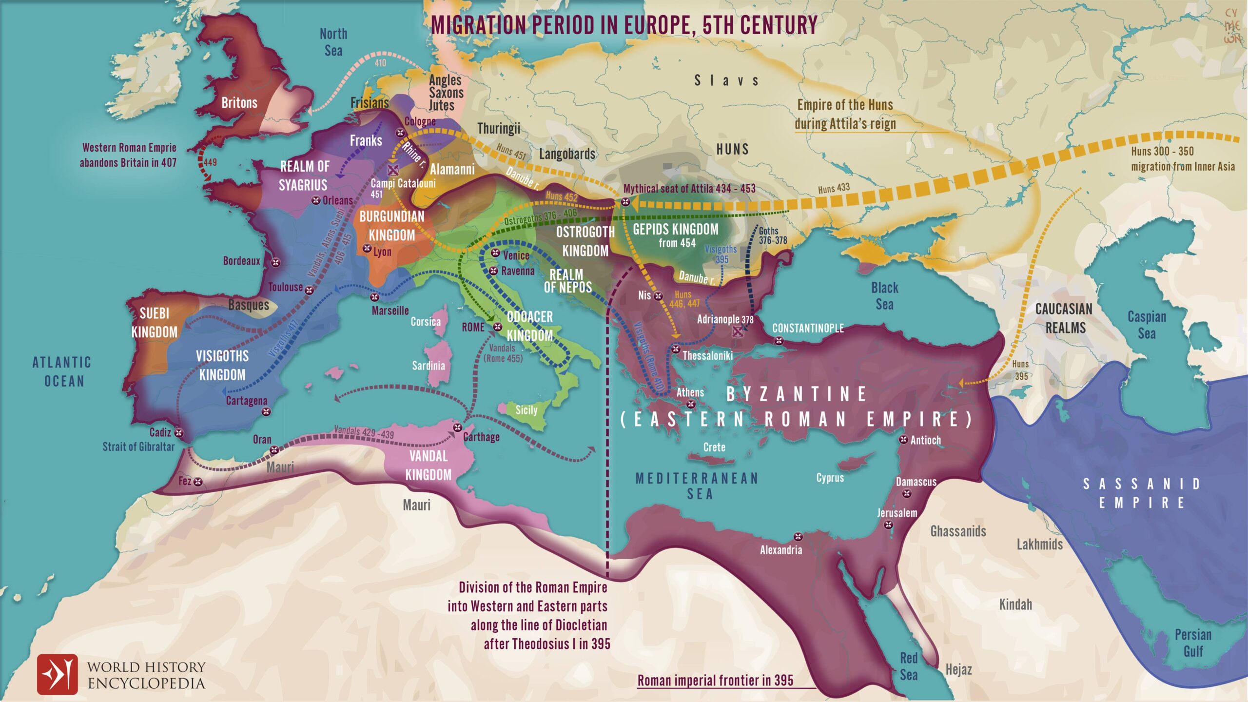 Migrațiile în Europa (secolele IV-V) | © Simeon Netchev - worldhistory.org