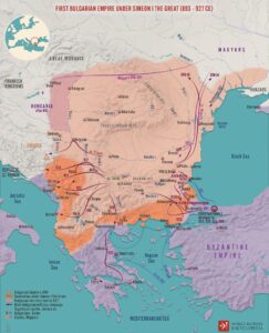 Primul ţarat bulgar în timpul lui Simeon I (893-927) | sursa: worldhistory.org