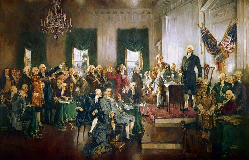 Semnarea Constituției SUA | sursa: Howard Chandler Christy - smithsonianmag.com