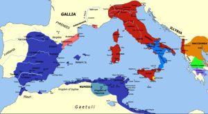 Statele implicate în cel de-Al Doilea Război Punic | sursa: Javierfv1212 - worldhistory.org