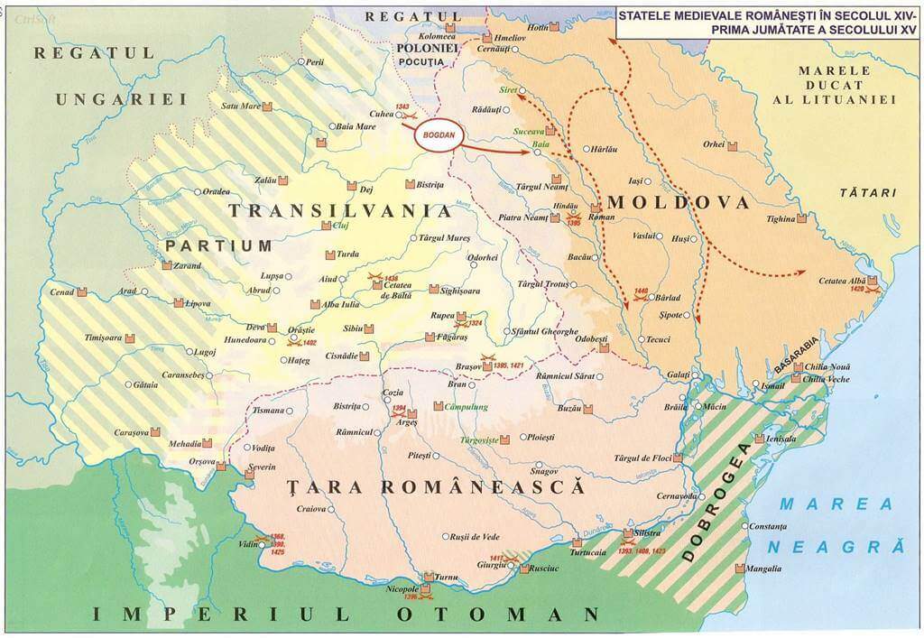 Statele medievale românești în secolul XIV - prima jumătate a secolului XV