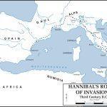 Traseul parcurs de Hannibal în cel de-al doilea război punic | sursa: The Department of History, United States Military Academy - worldhistory.org