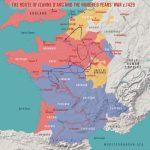 Traseul parcurs de Ioana d'Arc în Războiul de 100 de ani | sursa: Simeon Netchev - worldhistory.org