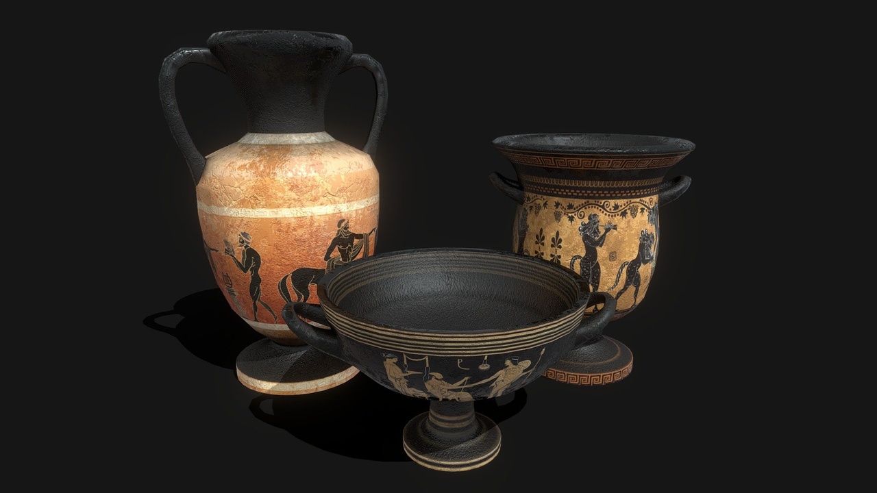 Vase grecești din ceramică